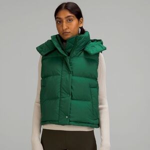 NWOT Lululemon Wunder Puff Cropped Vest in Everglade Green - 12